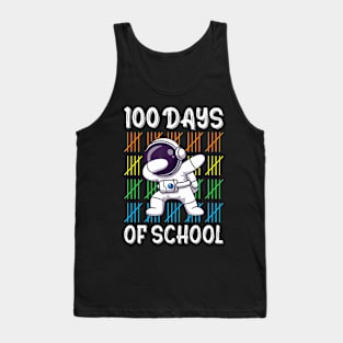 100th Day of School Boys Girls Kids Funny Dabbing Astronaut Tank Top